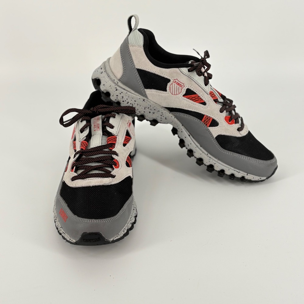 K-Swiss Tubes Comfort Technology Mens Sz 10 Trail Running Shoes Grey Black Red